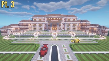 Minecraft: HUGE Realistic Mansion Tutorial (#3) | How to Build Part 3