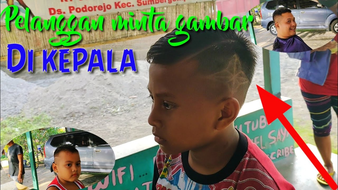 Pelanggan potong rambut  minta gambar  di  kepala YouTube