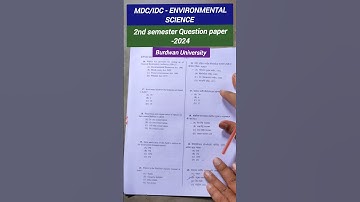 MDC/IDC Environmental science 2nd semester question paper 2024 Burdwan University#shortvideo#shorts