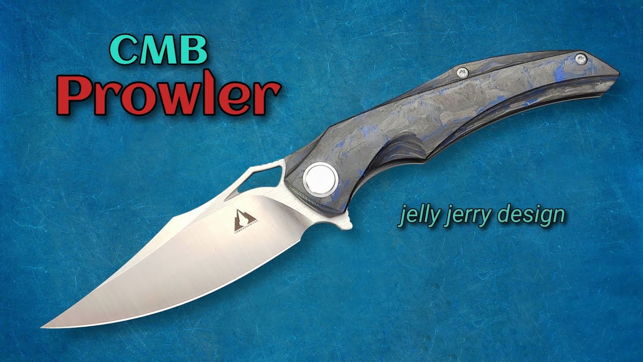 CMB Prowler Interesting Peaked Trailing Point Flipper Blade by Jelly