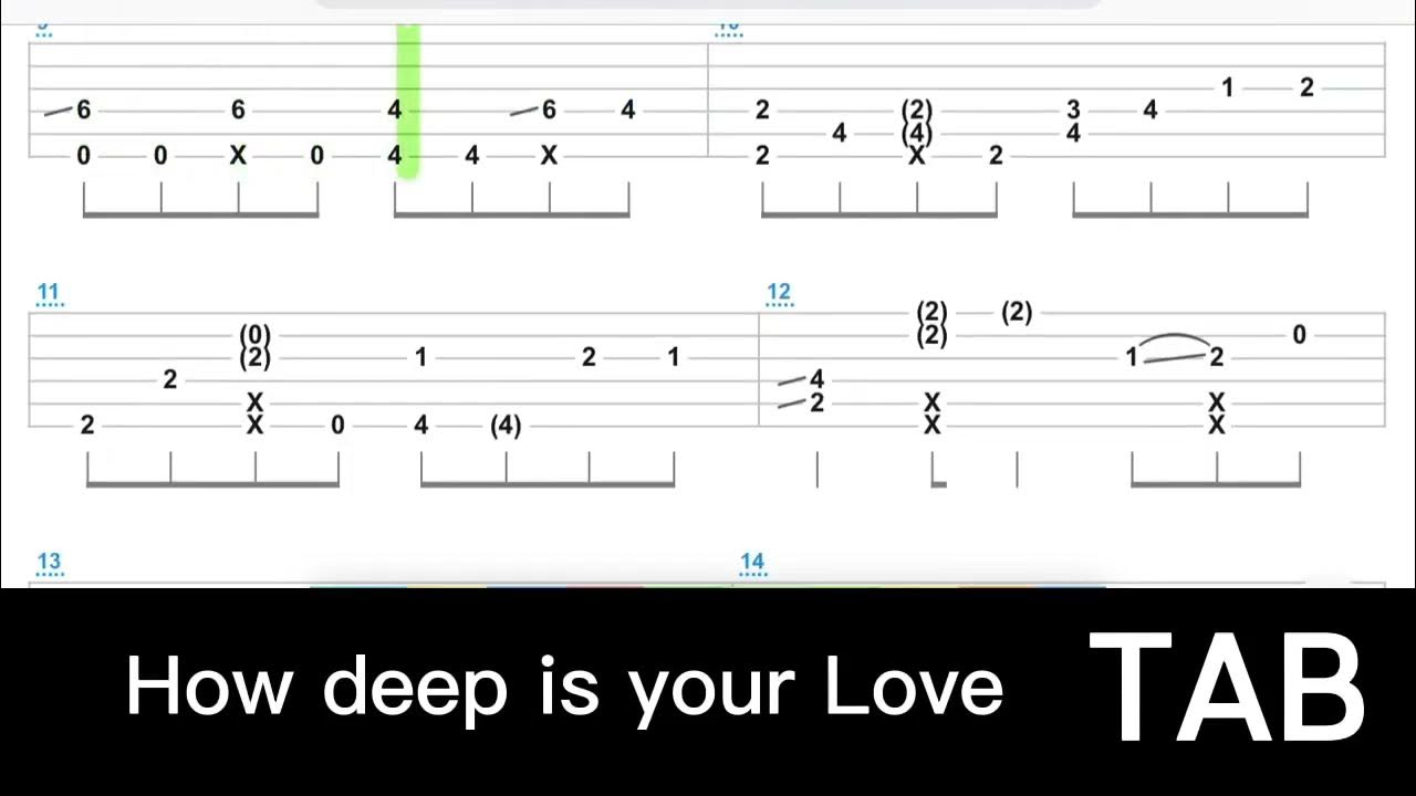How deep is your love Fingerstyle Guitar Tutorial Tab YouTube