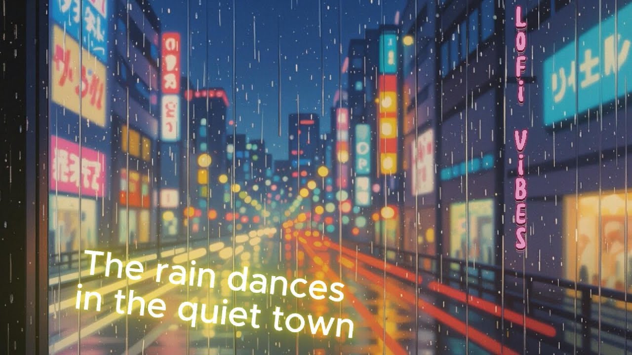 The rain dances in the quiet town  