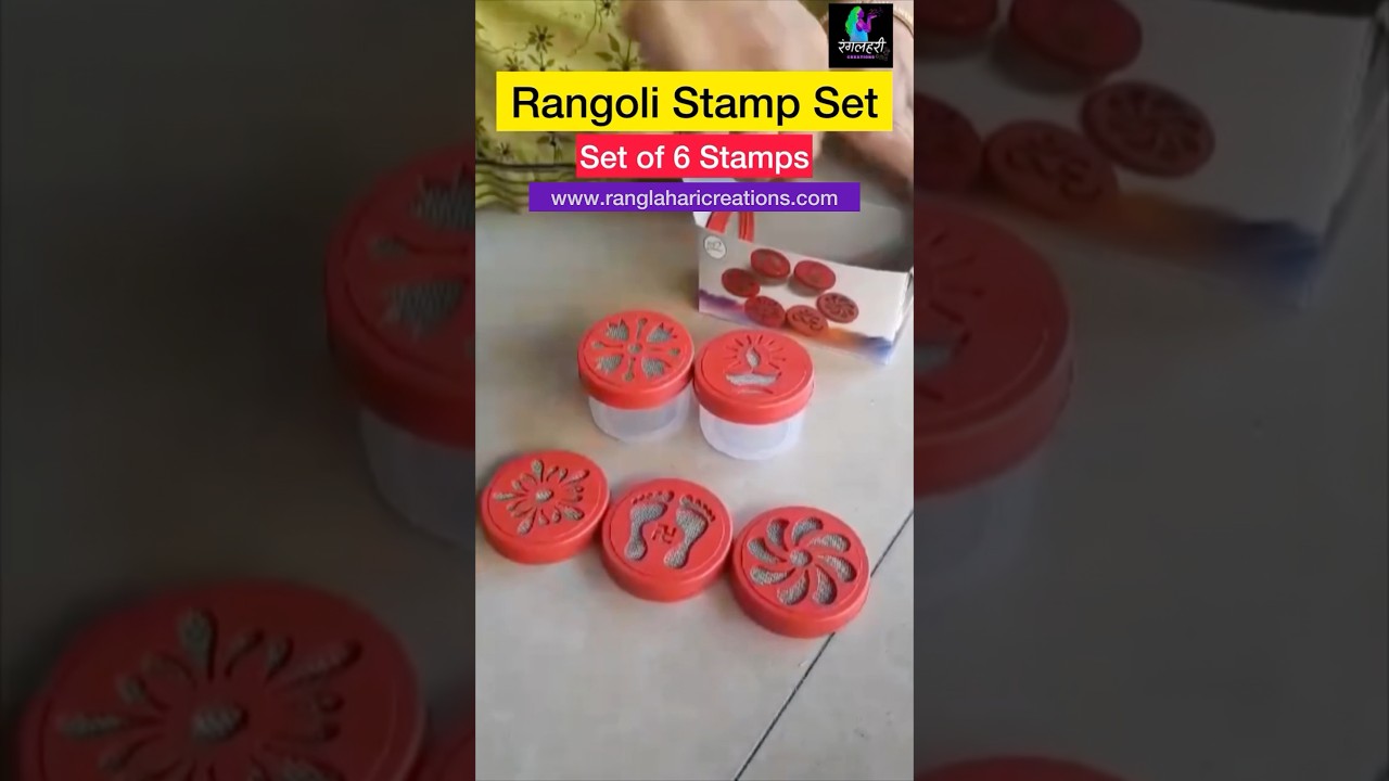 Rangoli Stamp Set of 6pcs to draw quick rangoli