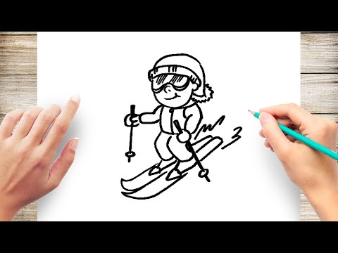 Video: How To Draw Skis