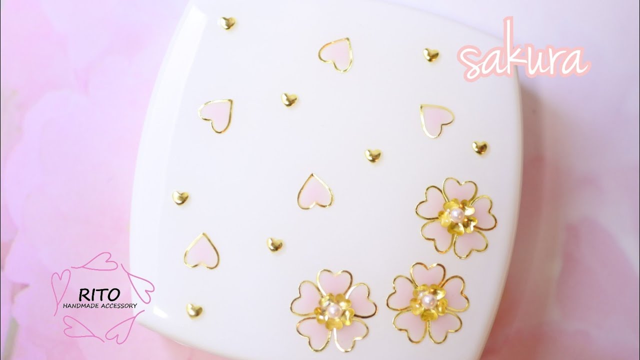 100均材料で簡単♪ふわっと可愛らしい桜のコンパクトミラーの作り方