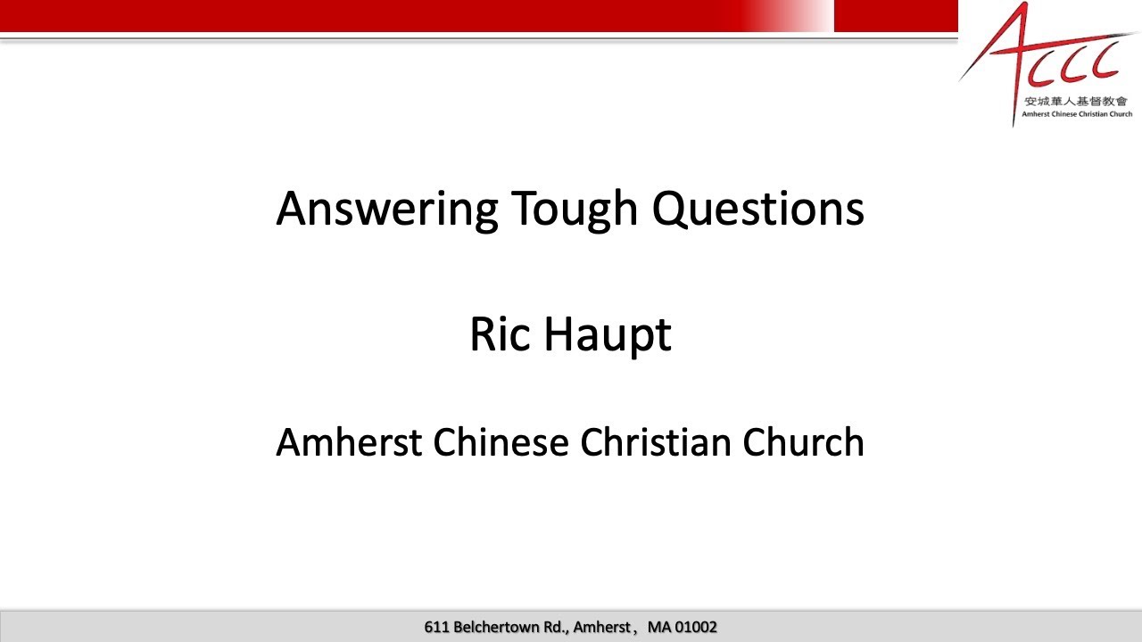 Answering Tough Questions|Ric Haupt|20231008 - YouTube