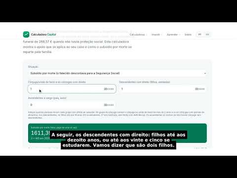 Calculadora de Subsídio por Morte e de Funeral