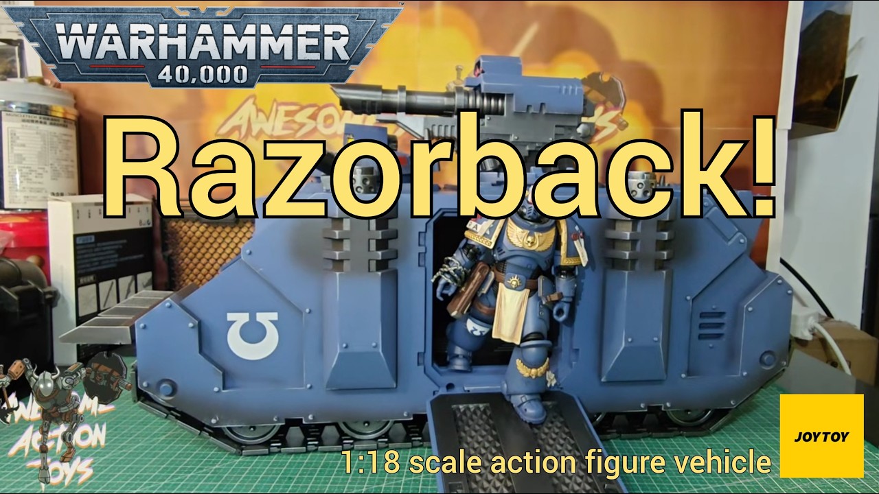 Фигурка Ультрамарина Razorback из вселенной Warhammer 40k с двумя лазерными пушками, масштаб 1:18...
