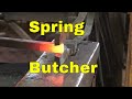 Spring butcher tool for the anvil hardy hole - blacksmithing tools