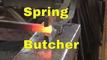 Spring butcher tool for the anvil hardy hole - blacksmithing tools