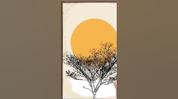 Sun and tree drawing by canva,          canva tutorial, canva viral shorts,       canva app tutorial