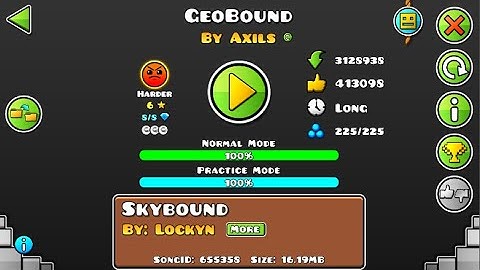 GeoBound 100% (Harder) by Axils [3 coins] | Ice Gauntlet |Geometry Dash