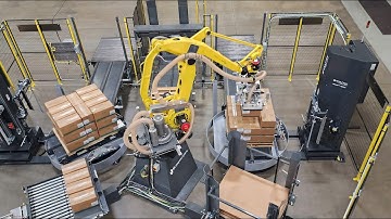 Robotic Case Palletizer - Cases of Sauce