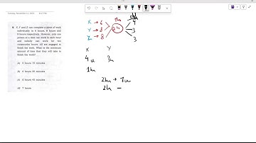 X Y and Z can complete a piece of work individually in 6 hours, 8 hours and 8 hours UPSC CSAT