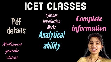 Class-1 : ICET-syllabus-each chapter marks-pdf-analytical ability