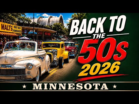 Classic car show MSRA back to the 50s 2026, classic cars rumble on the street. PART 1