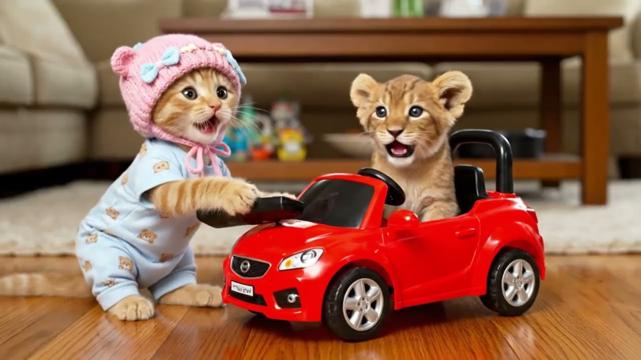 Mama Cat Trims Fur on the Farm and Makes Tiger Hat For Kittens At Home🐾🎩🐯