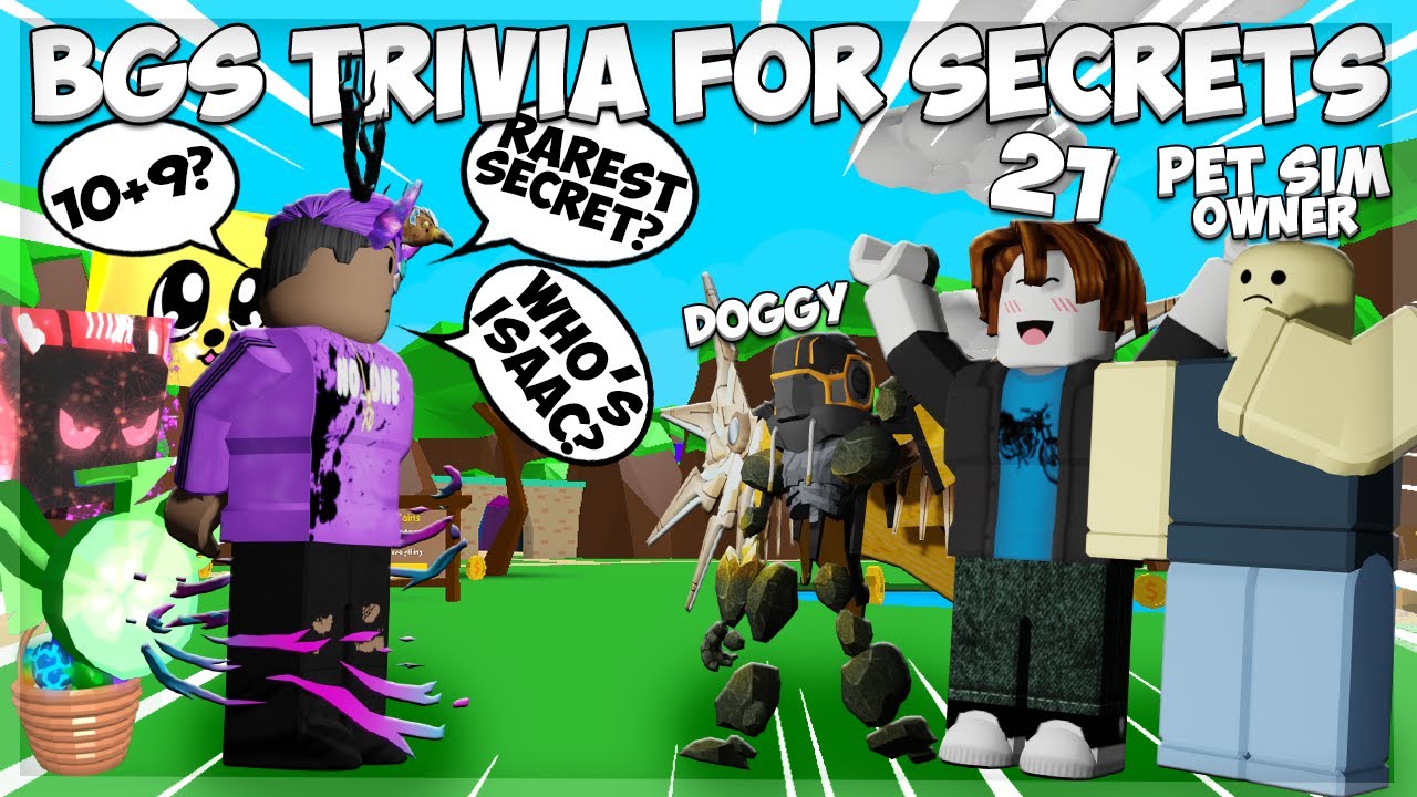 🤔Answer *BGS TRIVIA* For [SECRET PETS] Roblox in Bubble Gum Simulator ...