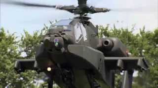 British Royal Air Force (RAF)Apache Attack Helicopter Mk1 undertakes Confined Areas Flying