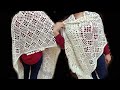 كروشيه شال مستطيل خطوة بخطوة crochet scarf