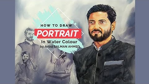 How to Draw Watercolor Portrait Painting tutorial by Artist Salman Ahmed