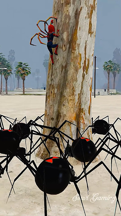 Spider-Man Saved Kids Spidey From Big And Giant Spiders #shorts #ytshorts #gta