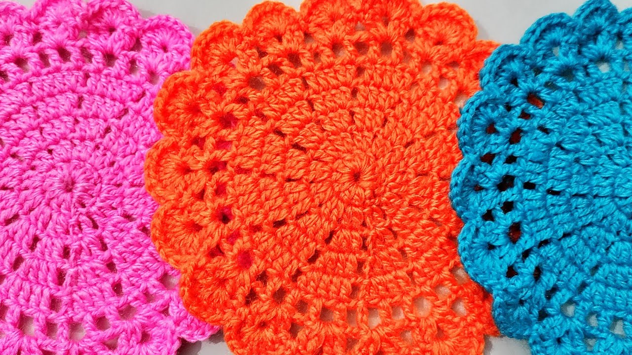 Crochet Easy Pattern For Place Mat, Cup Coaster, Mug Mat, Pot Holder