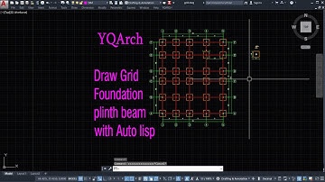 YQArch| Draw grid|foundation | plinth  beam in Autocad|How we draw grid beam|grid with YQArch
