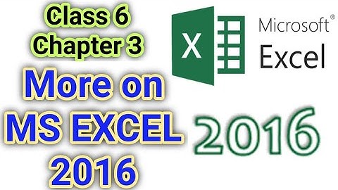 More on MS EXCEL 2016│Class 6 chapter 3│MS office part│Computer MS Excel│Microsoft Excel  2016