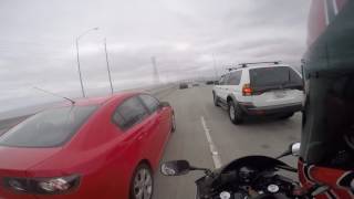 Close call Dumbarton Bridge, Bay Area CBR600