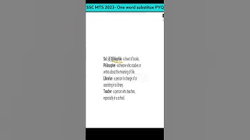 ssc mts asked one word substitute Question #sscmts #ssc2024 #ssc #mts2024exam #shorts