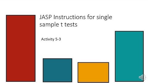JASP Instructions for Single Sample t tests    Act 5 3