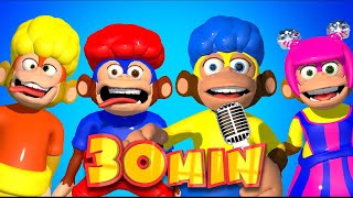 : Monkey Puzzle! Cha-Cha, Chicky, Lya-Lya & Boom-Boom Dance | Mega Compilation | D Billions Kids Songs