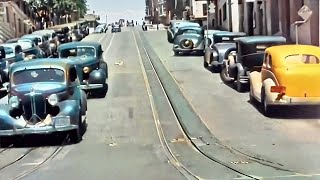 A Day in San Francisco 1930s in color [60fps,Remastered] w/sound design added