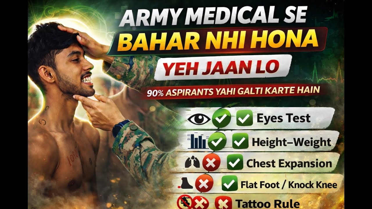 Agniveer Medical 2026 Full Detail 🔥 | Height, Weight, Teeth, Eyesight, Rejection Reasons Clear