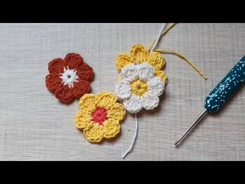 Tığ işi örgü çiçek yapımı / Crochet flowers /Toxuma çiçək