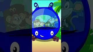 Wheels on the Bus #nurseryrhymes #ytshorts #popular #babysongs #kindergarten #monkeyrhymes