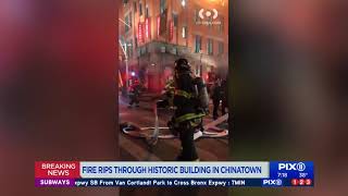 Fire rips through historic Chinatown building
