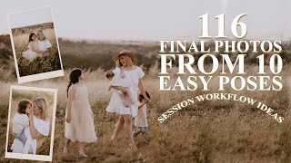 Family Session workflow, behind the scenes. Pose ideas for an outdoor family photoshoot.