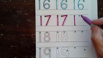 Writing numbers 16-20