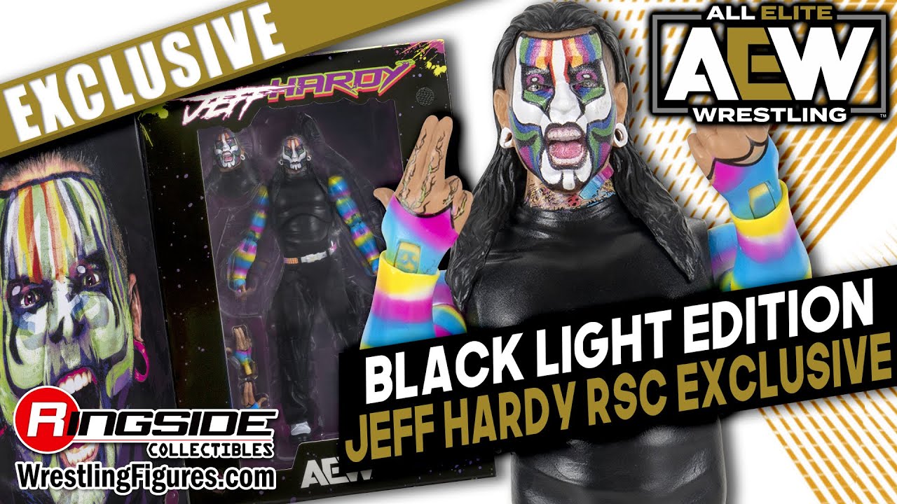 AEW Figure Insider: Jeff Hardy Black Light Edition AEW Jazwares Ringside Exclusive Wrestling Figure