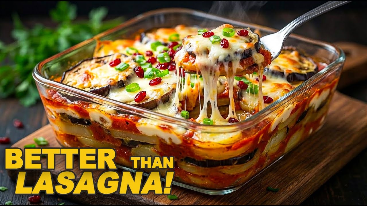 Cheesy Eggplant Potato Bake 🥘 Easy Christmas Dinner