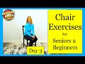 Chair Exercises for SENIORS or BEGINNERS | Full body workout | DAY 3