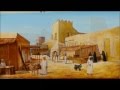 مراحل رسم قلعة الوسيل والسوق من خلفها للفنان التشكيلي القطري حسن بوجسوم