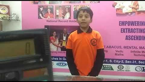 Amazing quadruple addition Abacus  demo by Paras Jotiram Shinde! Watch the focus !!