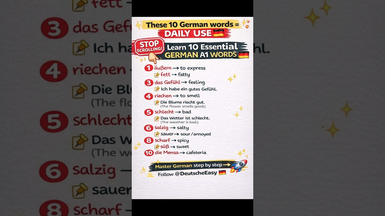 10 Daily Use German Words for Beginners  A2  Part 4