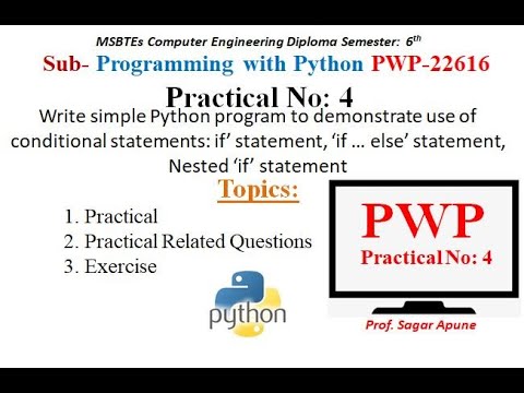 Python | Practical-4 | conditional statements: if if..else statement ...