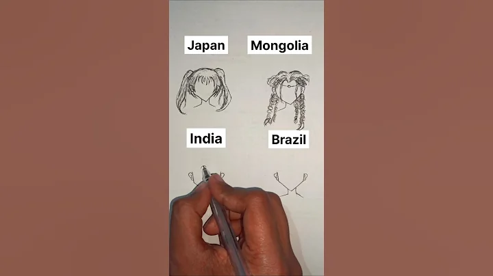 (Girl) Japan vs Brazil vs India vs Mongolia- How to draw anime hair different countries #howtodraw