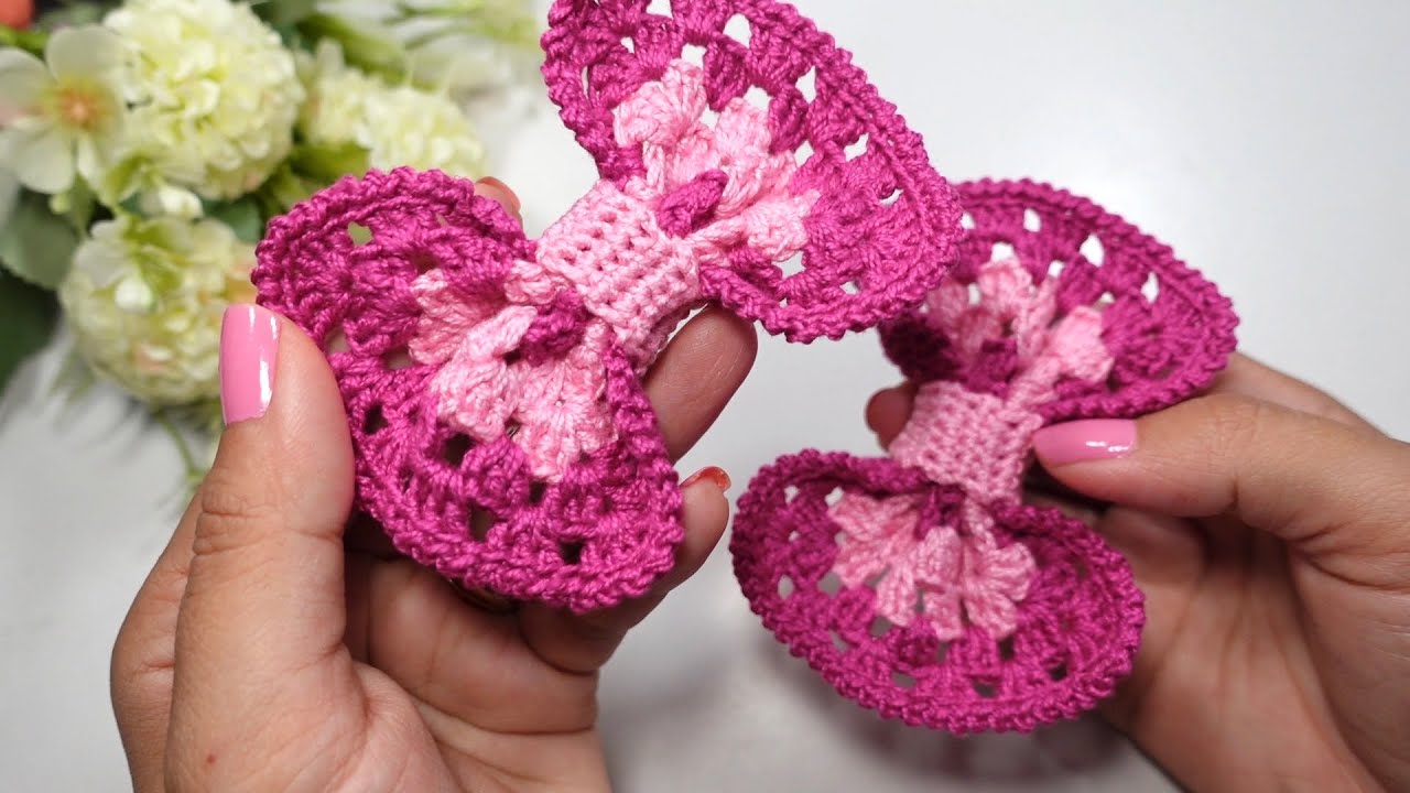 Asombroso patron 3D 🎀 Moño fácil a crochet 🎀 paso a paso #coquette #crochet #lazo