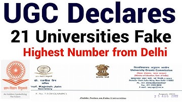 21 FAKE UNIVERSITIES UGC DECLARES I UGC IMPORTANT PUBLIC NOTICE IALL INDIA LIST OF FAKE UNIVERSITIES